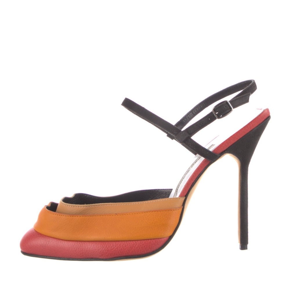 Manolo Blahnik Leather Slingback Sandals